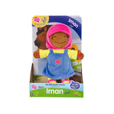 Pluche pop - Iman met een roze hijab en blauwe overalls uit de serie mijn kleine moslimvriendjes